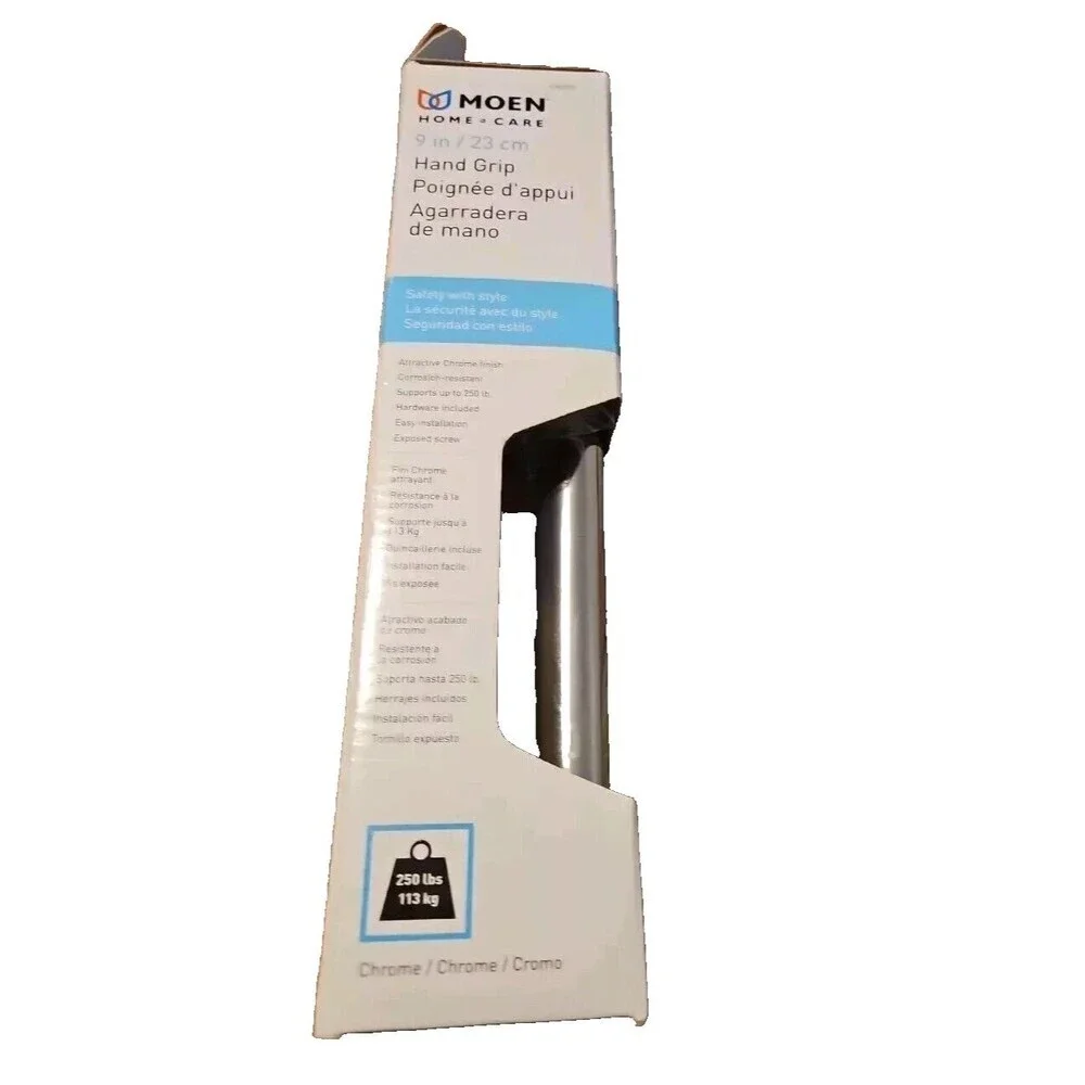 New MOEN Home Care 9 in. x 7/8 in. Grab Bar in Chrome LR2250 250 Lbs.